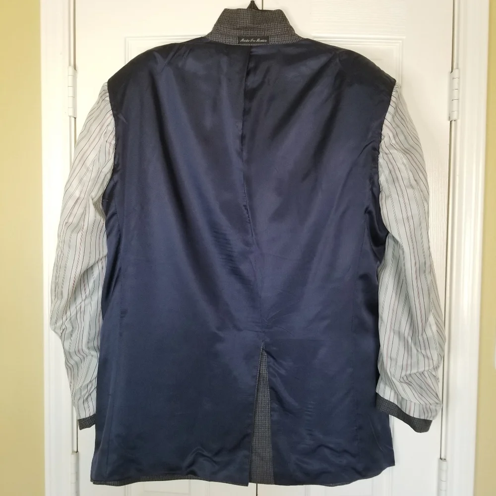 Lauren Ralph Lauren Size 42R Silk Blend Houndstood Plaid Blazer Sport‎ Ja…